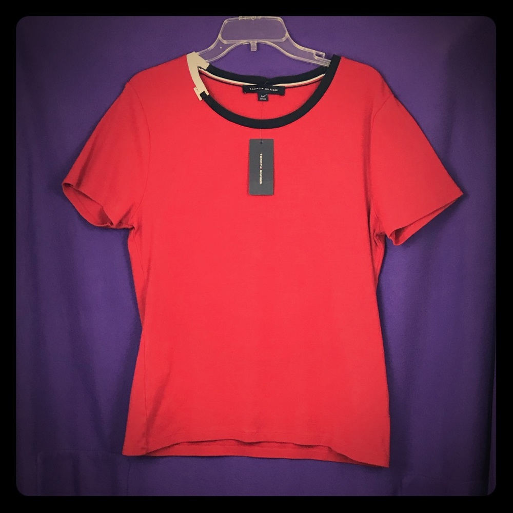 Women's Tommy Hilfiger Red Shirt With Gold H - L